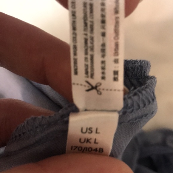 Free People Blue Want Your Love Mini Dress Flowy Reversible Smocked Large L - Picture 8 of 11